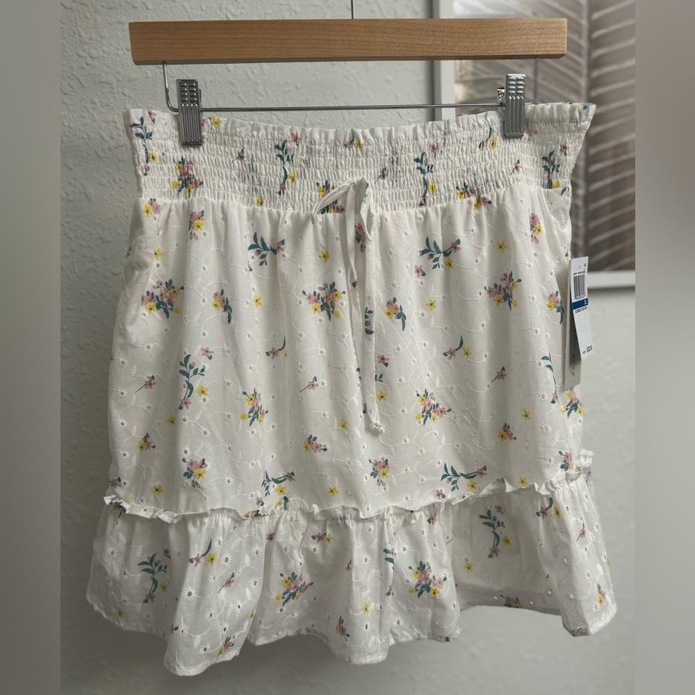 Kingston Eyelet Floral-Print Skirt NWT